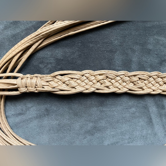 Tan Macrame Tie Belt - Picture 3 of 5